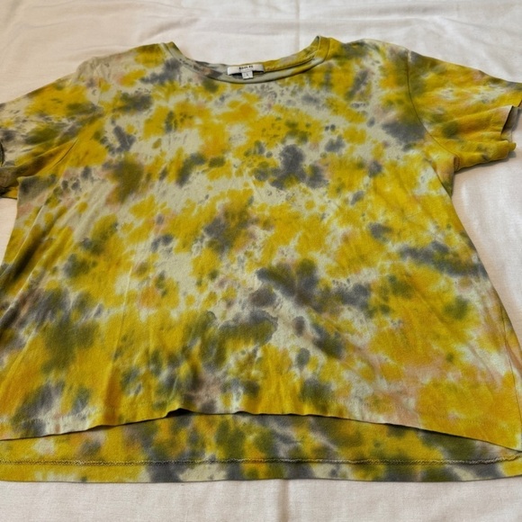 Agolde Large Linda Yellow Tie Dye Tee ~ Boho Festival 90’s Y2K T-Shirt - Picture 2 of 7